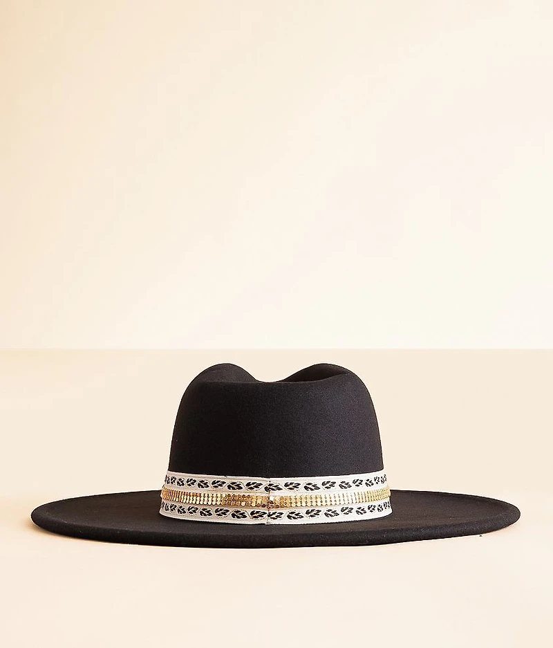 Metallic Banded Panama Hat