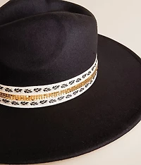 Metallic Banded Panama Hat
