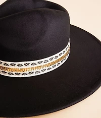 Metallic Banded Panama Hat