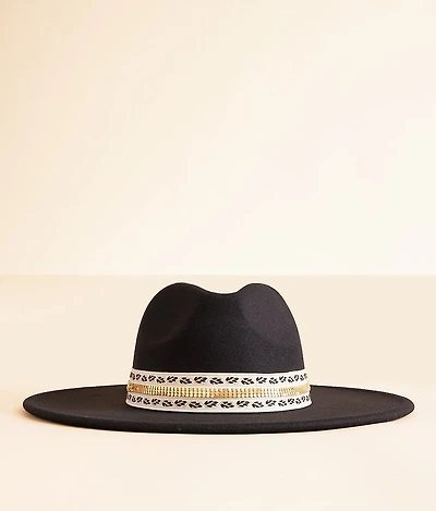 Metallic Banded Panama Hat