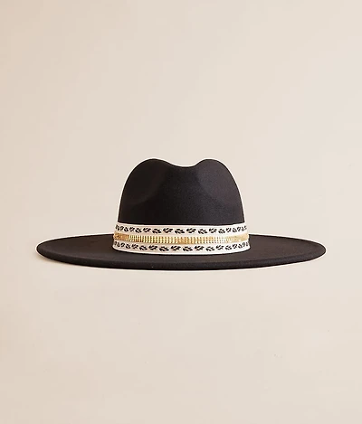 Metallic Banded Panama Hat