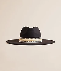 Metallic Banded Panama Hat