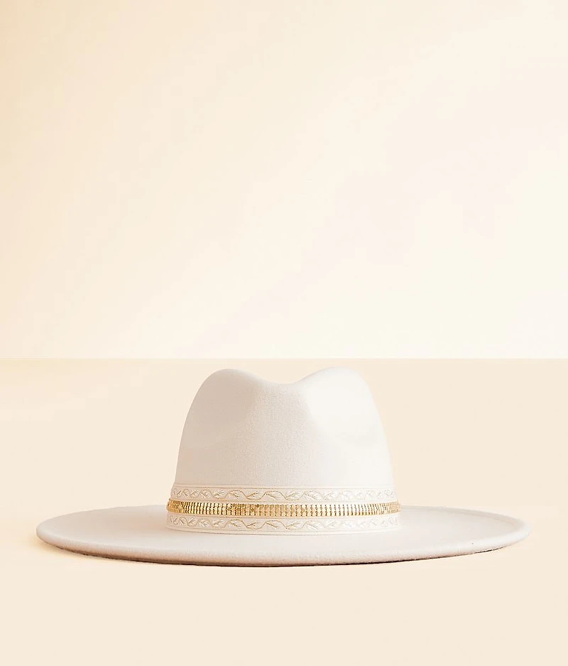 Metallic Banded Panama Hat