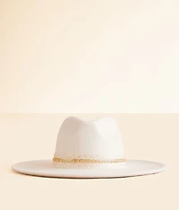 Metallic Banded Panama Hat