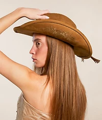 Floral Embroidered Cowboy Hat