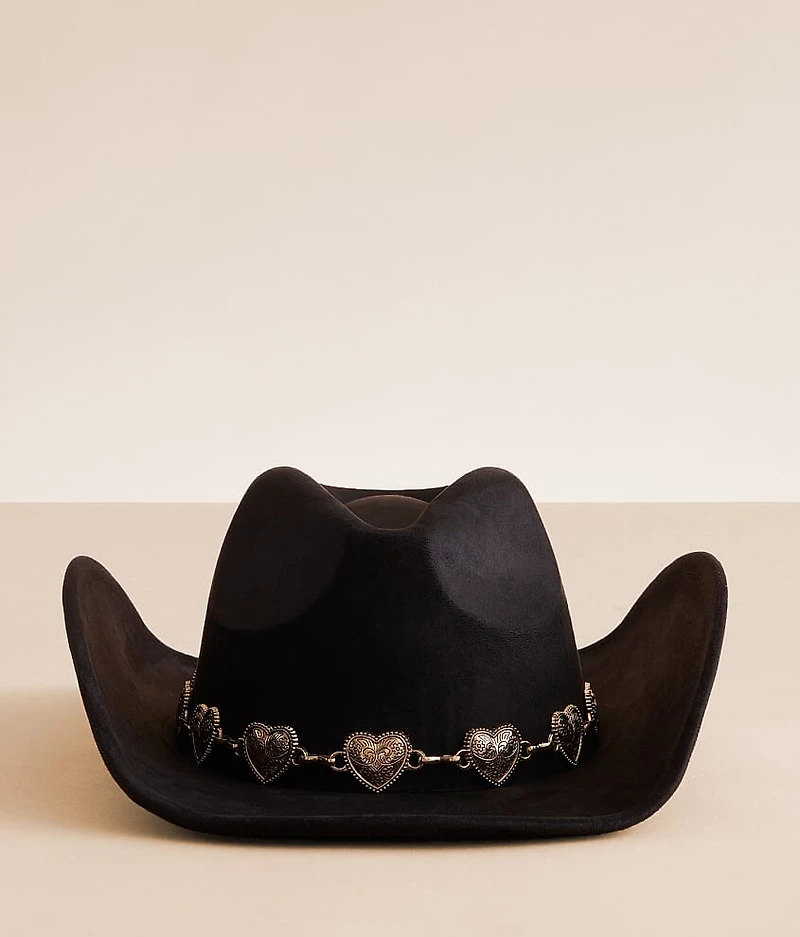 Sterling & Stitch Heart Concho Cowboy Hat