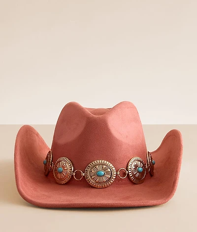 Sterling & Stitch Turquoise Concho Cowboy Hat