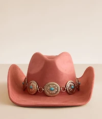 Sterling & Stitch Turquoise Concho Cowboy Hat