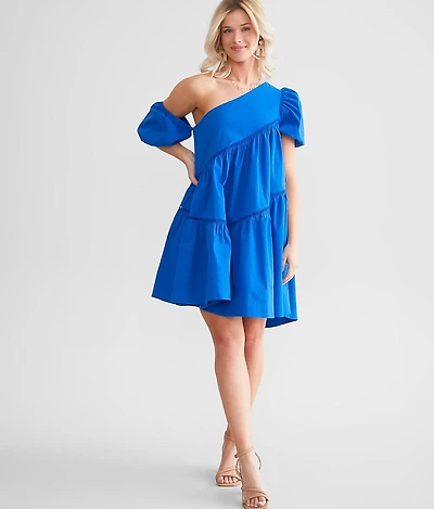 Cold Shoulder Tiered Mini Dress