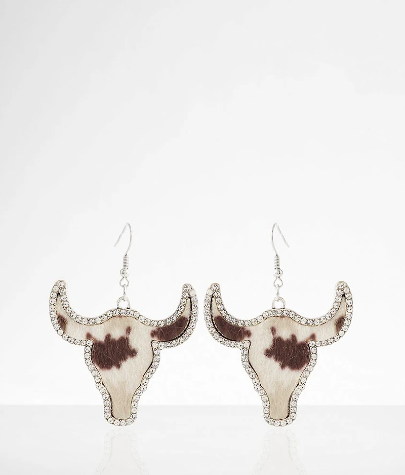 Western Steer Drop Earring