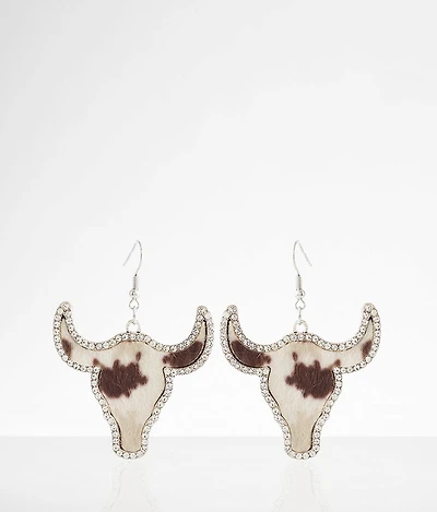 Western Steer Drop Earring