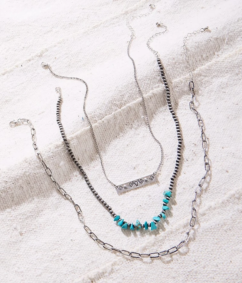3 Pack Western Stack Necklace Set