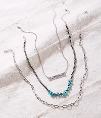 3 Pack Western Stack Necklace Set