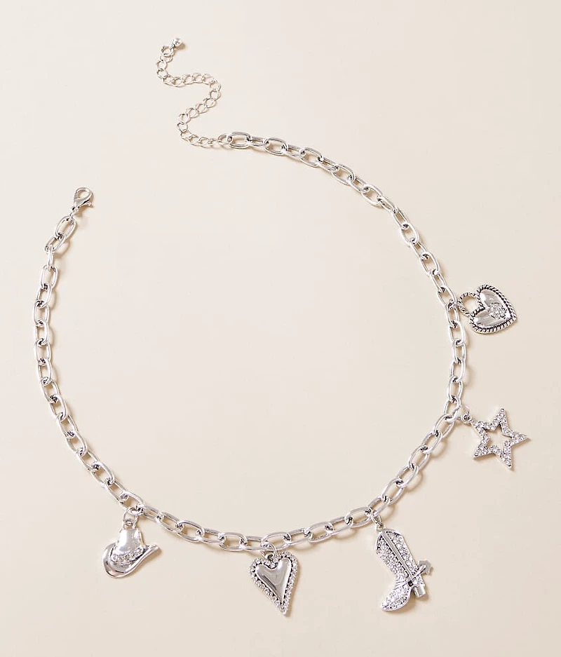 Sterling & Stitch Western Glitz Charm Necklace