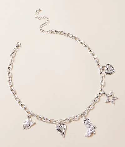 Sterling & Stitch Western Glitz Charm Necklace