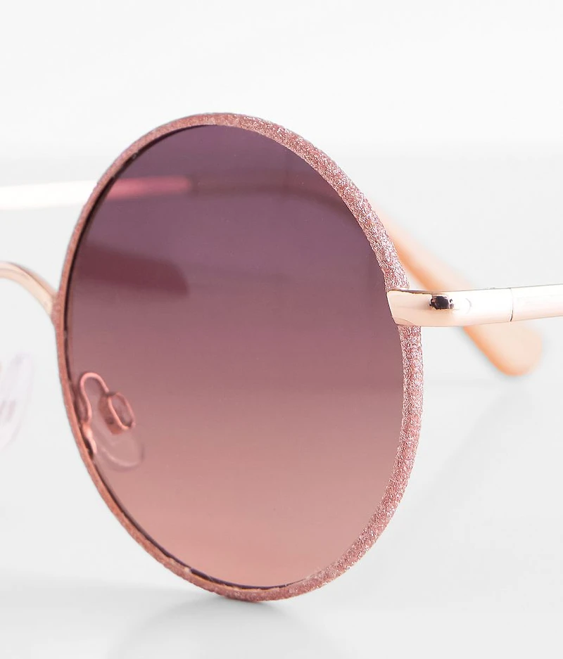 Halo Glitter Round Sunglasses