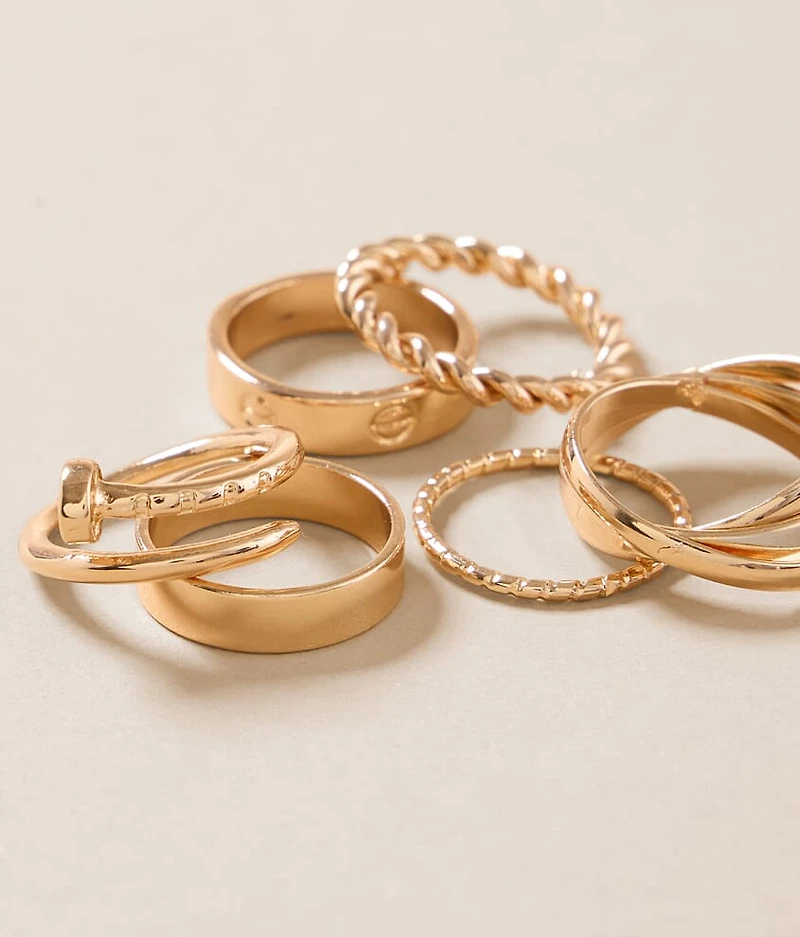 6 Pack Stackable Ring Set