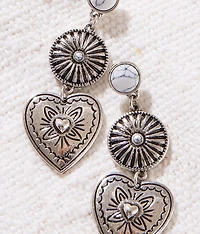 Stone Heart Earring