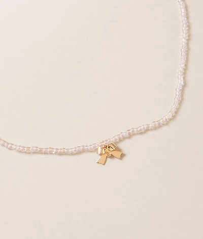 Beaded Bow Necklace