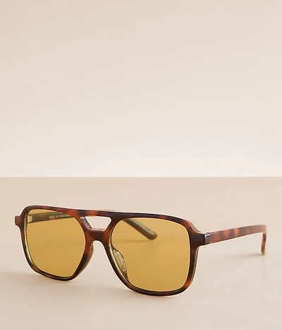 Onyx Retro Aviator Sunglasses