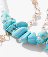 3 Pack Stone Ankle Bracelet Set