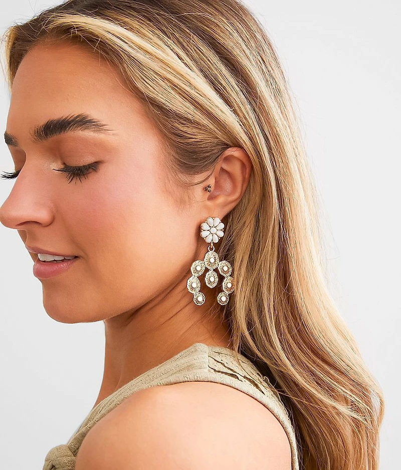 Howlite Floral Earring