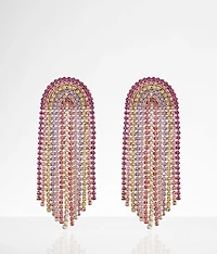 Rainbow Glitz Fringe Earring