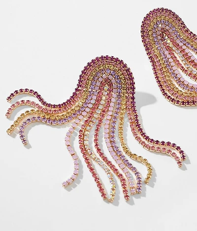 Rainbow Glitz Fringe Earring
