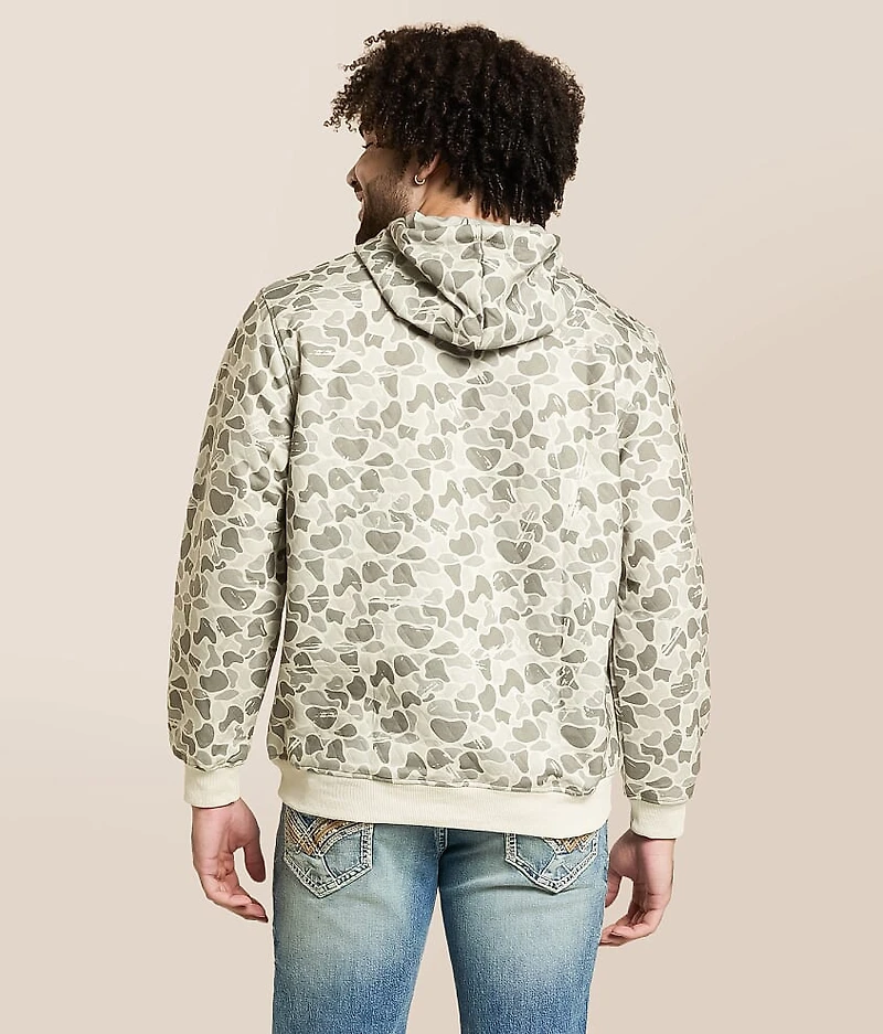 White Camo Quilted Hooded Sweatshirt