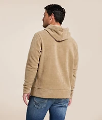 Ribbed Knit Hooded Sweatshirt