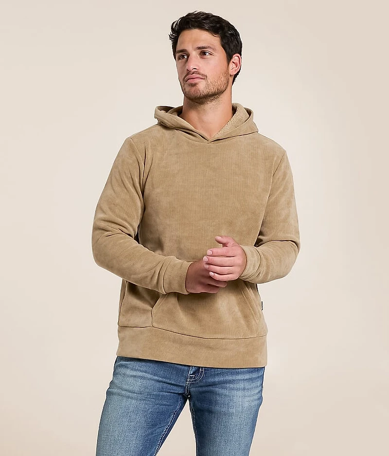 Ribbed Knit Hooded Sweatshirt