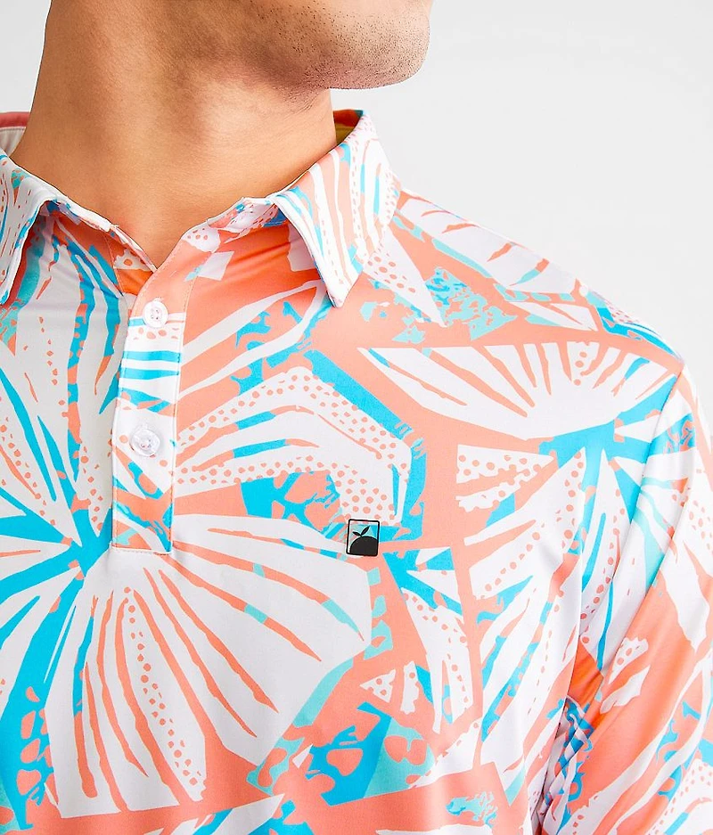 Funky Floral Performance Polo