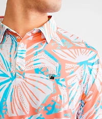 Funky Floral Performance Polo