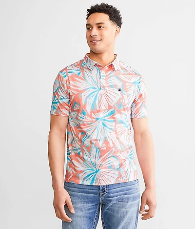 Funky Floral Performance Polo