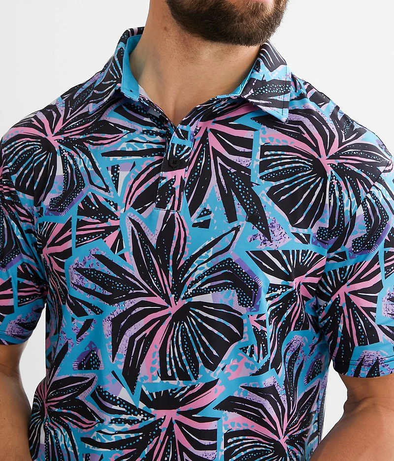 Funky Floral Performance Stretch Polo