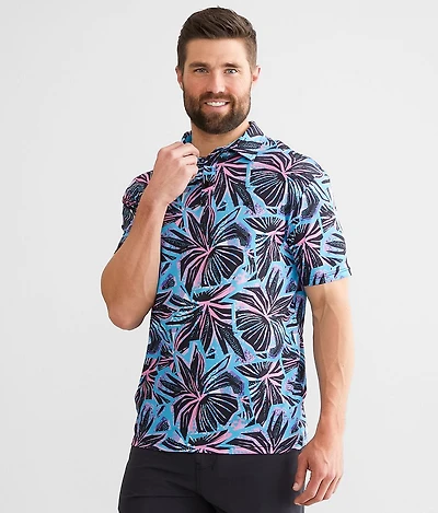 Funky Floral Performance Stretch Polo