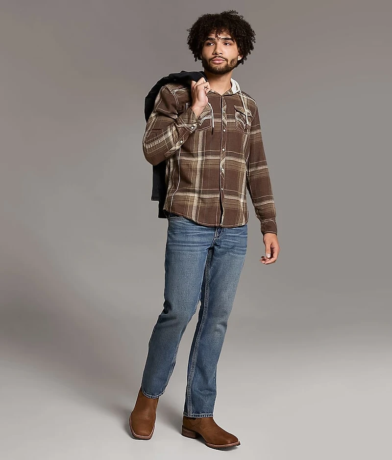 Plaid Athletic Hooded Shirt