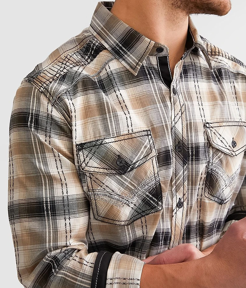 Athletic Plaid Stretch Shirt