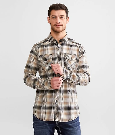 Athletic Plaid Stretch Shirt