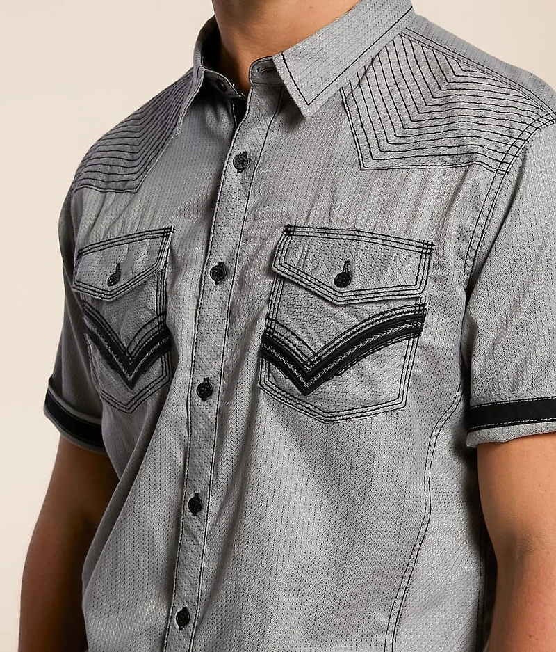 Embroidered Chevron Athletic Stretch Shirt
