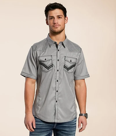 Embroidered Chevron Athletic Stretch Shirt