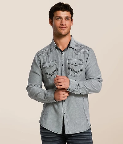 Buckle Black Textured Standard Shirt