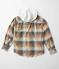 Boys - Plaid Hooded Shirt