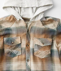 Boys - Plaid Hooded Shirt