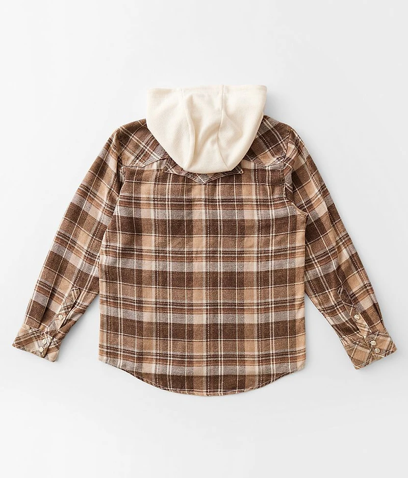 Boys - Hooded Plaid Shirt