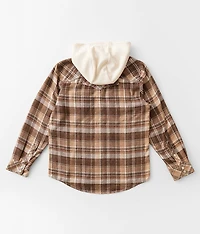Boys - Hooded Plaid Shirt