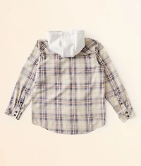 Boys - Plaid Hooded Shirt
