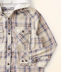 Boys - Plaid Hooded Shirt