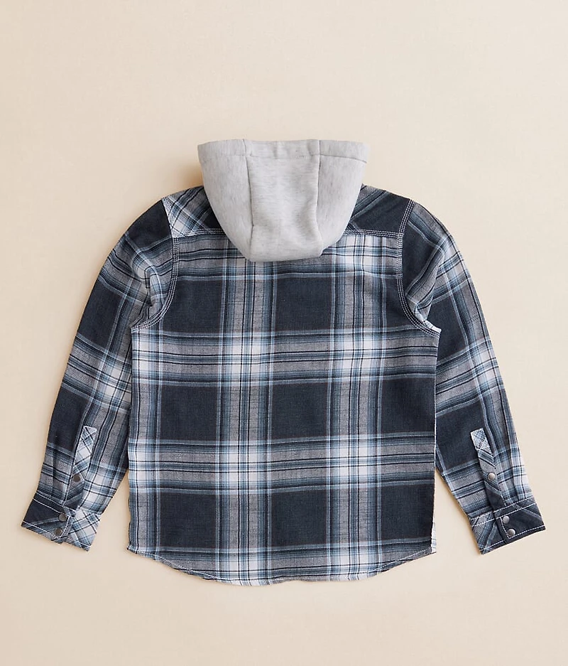 Boys - Plaid Hooded Shirt