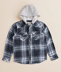 Boys - Plaid Hooded Shirt